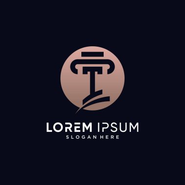 I harfi ve daire konsepti olan iş simgesi için hukuk firması logosu tasarımı