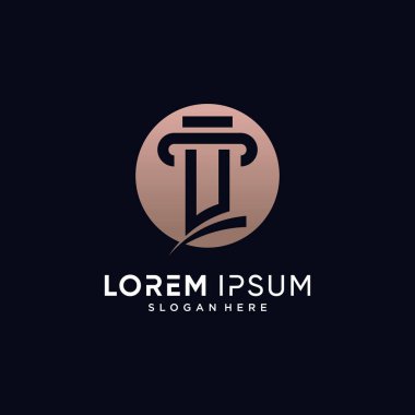 U harfi ve daire konsepti olan iş simgesi için hukuk firması logosu tasarımı