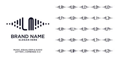 Müzik seti, dengeleyici ve ses logosu dizaynı başlangıç. A 'dan Z' ye ve siyah renkle birleştirdim.