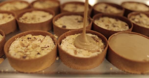 Prăjituri Realizate Manual Acasă Procesul Preparare Torturilor Cofetărie Bucătăria Acasă — Videoclip de stoc
