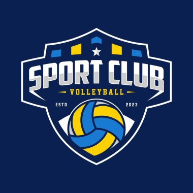 Voleybol takımının amblem logosu tasarım vektörü çizimi