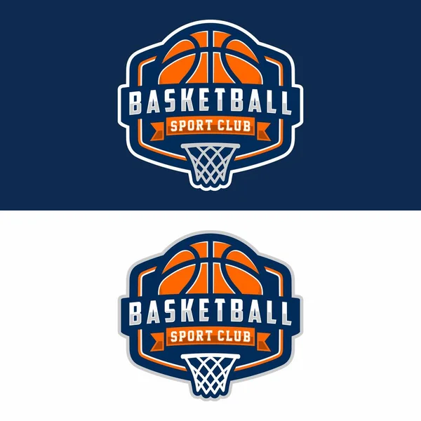 Basketbol kulübü logosu, amblem, toplu tasarımlar. Spor rozet vektör çizimi
