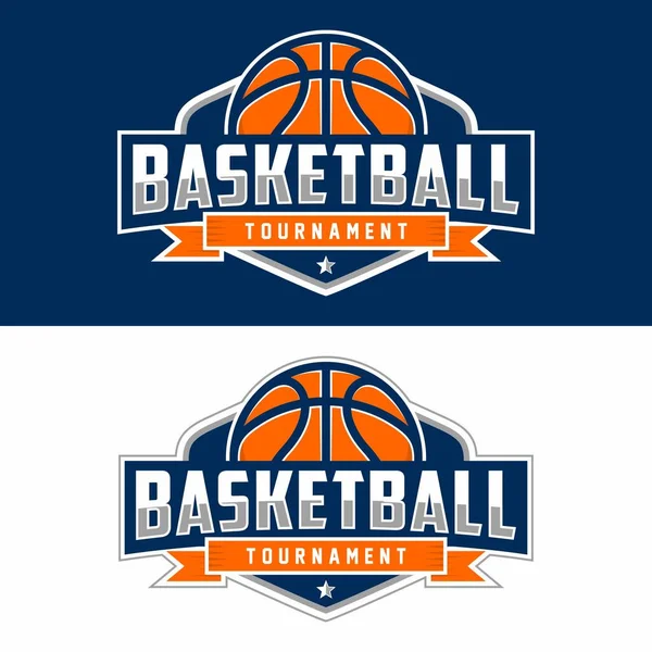 Basketbol Kulübü Logosu Amblem Toplu Tasarımlar Spor Rozet Vektör Çizimi — Stok fotoğraf