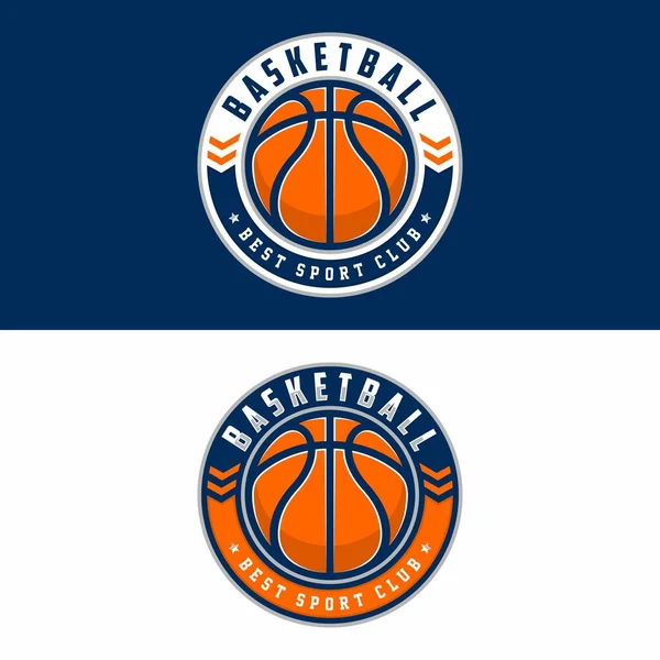 Logo Del Club Basket Emblema Disegni Con Palla Illustrazione Vettore — Foto Stock