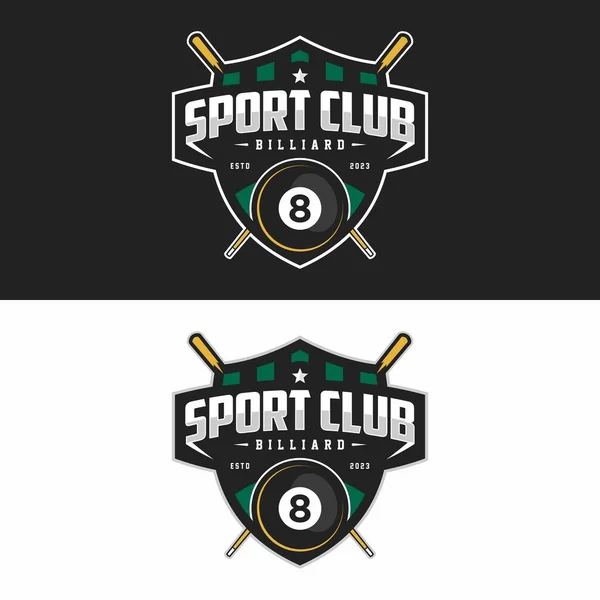Modèle Tournoi Logo Club Équipe Sport Billard Vecteur — Photo