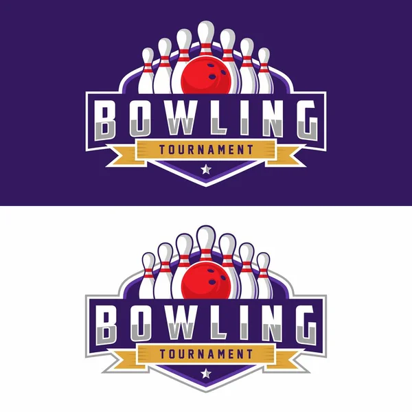 Etichetta Vettoriale Del Bowling Logo Del Campionato Bowling Illustrazione Vettoriale — Foto Stock