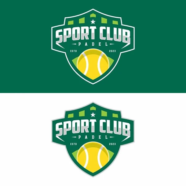 Badge Embleem Paddle Tennis Club Logo Ontwerp Peddel Racket Bal — Stockfoto