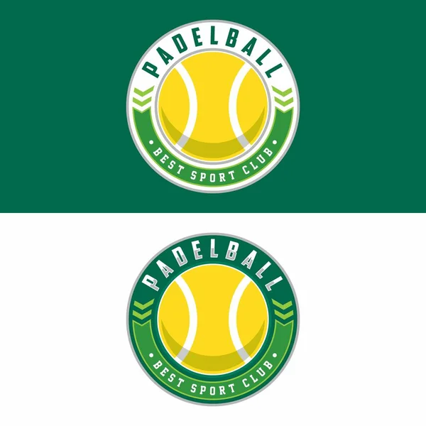 Эмблема Эмблемы Paddle Tennis Club Дизайн Логотипа Ракетка Вектор Мяча — стоковое фото