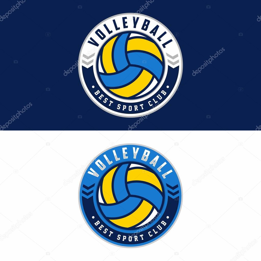 Volleyball team emblem logo design vector illustration