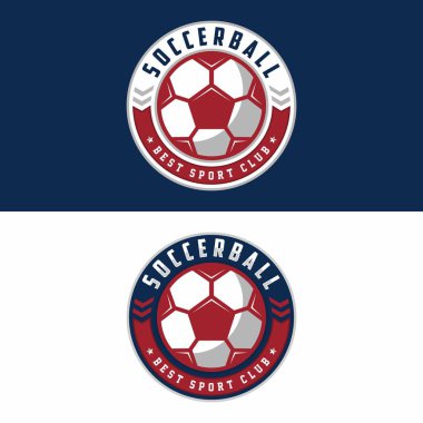 Futbol Futbol Rozeti Logo Tasarım Şablonları. Spor Takım Kimlik Vektör İllüstrasyon.