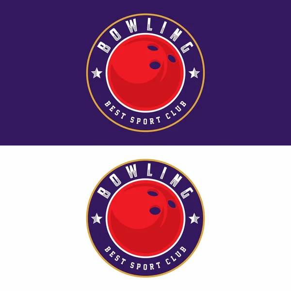 Bowling 'in vektör etiketi. Bowling şampiyonası logosu. Vektör illüstrasyonu.