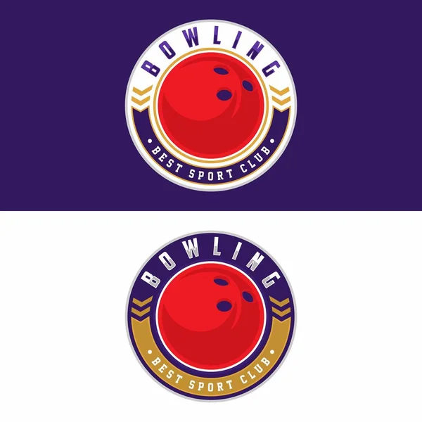 Bowling 'in vektör etiketi. Bowling şampiyonası logosu. Vektör illüstrasyonu.
