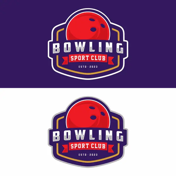 Vektor Etikett Des Bowling Logo Der Kegelmeisterschaft Vektorillustration — Stockvektor