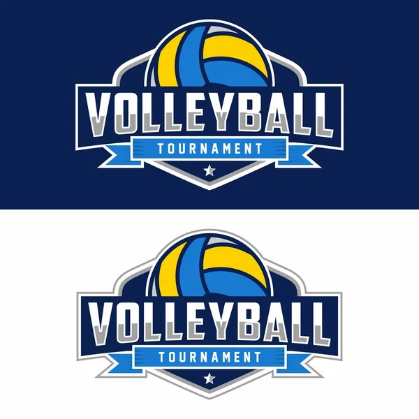Voleybol takımının amblem logosu tasarım vektörü çizimi