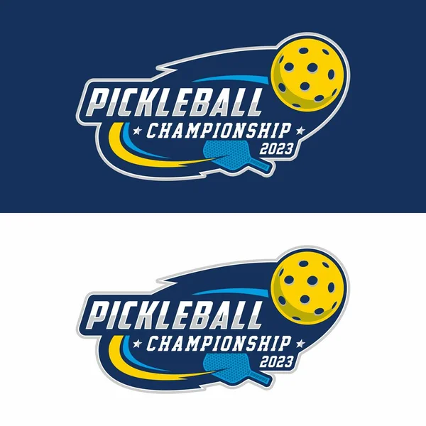 Pickleball spor logosu tasarımı vektör çizimi