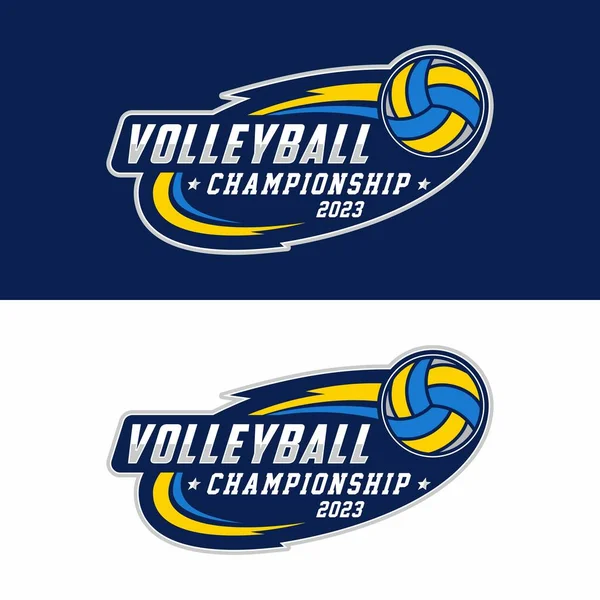 Voleybol spor logosu tasarımı vektör çizimi