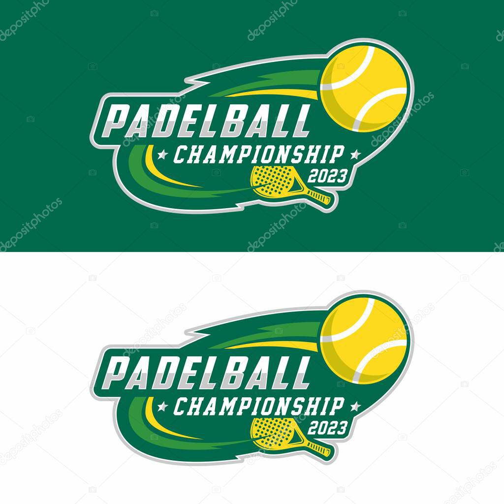 Padelball sport logo design vector illustration