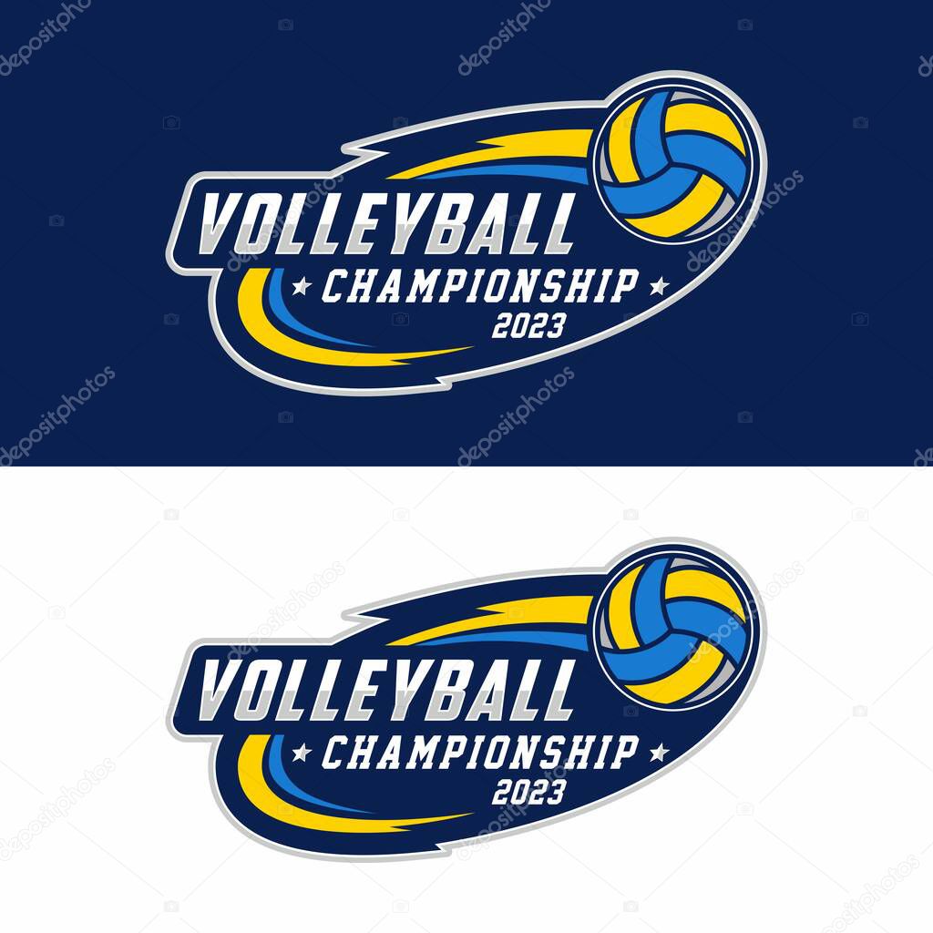 Volleyball sport logo design vector illustration