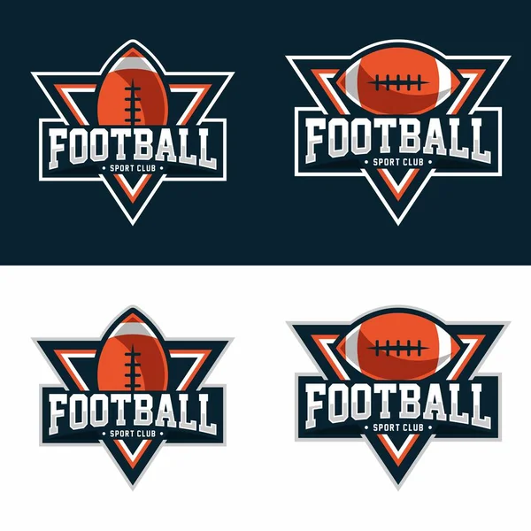 Futebol Americano Esporte Logotipo Design Vetor Ilustração — Vetor de Stock