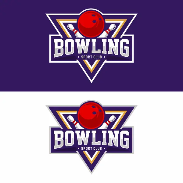 Bowling spor logosu tasarımı vektör çizimi