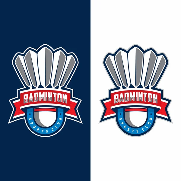 Badminton spor logosu tasarımı vektör çizimi