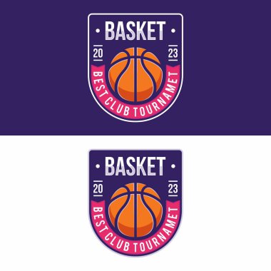 Basketbol spor logosu tasarımı vektör çizimi
