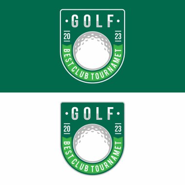 Golf sporu logo tasarımı vektör çizimi