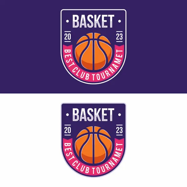 Basketbol spor logosu tasarımı vektör çizimi