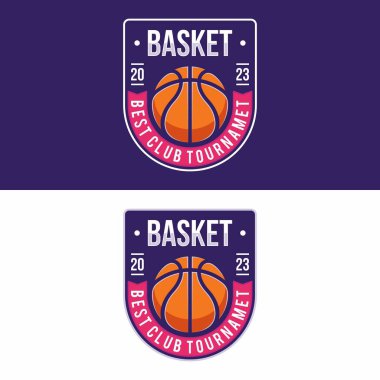 Basketbol spor logosu tasarımı vektör çizimi