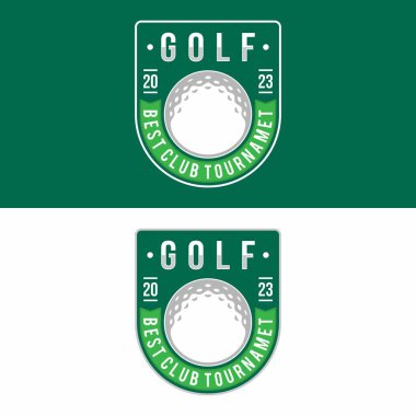 Golf sporu logo tasarımı vektör çizimi
