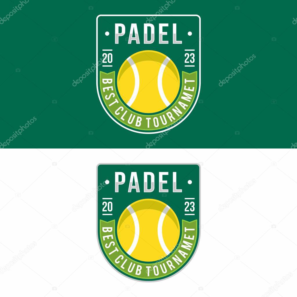 Padelball sport logo design vector illustration