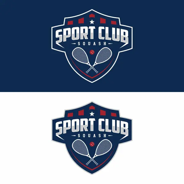 Squash Esporte Logotipo Design Vetor Ilustração — Vetor de Stock