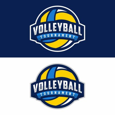 Voleybol spor logosu tasarımı vektör çizimi