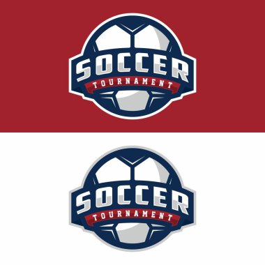 Futbol futbolu spor logosu tasarımı vektör illüstrasyonu