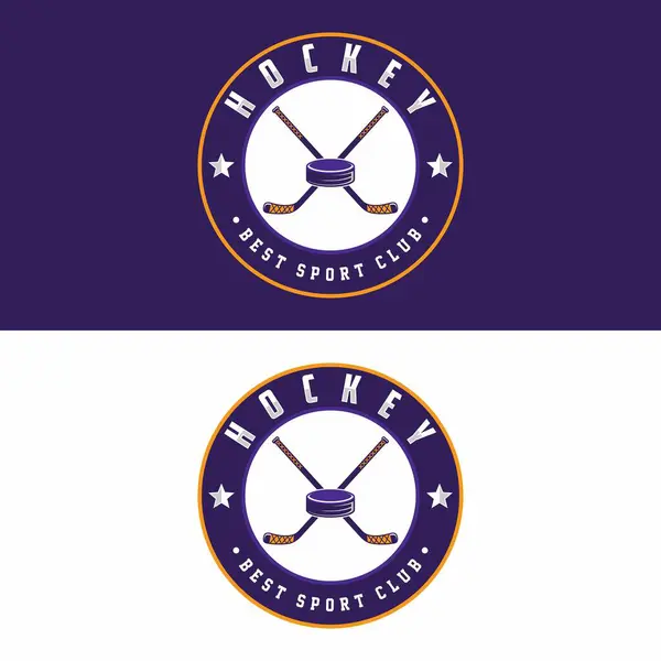 Hokey spor logosu şablonu. Modern vektör çizimi. Rozet tasarımı