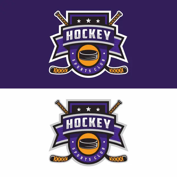 Hokey spor logosu şablonu. Modern vektör çizimi. Rozet tasarımı