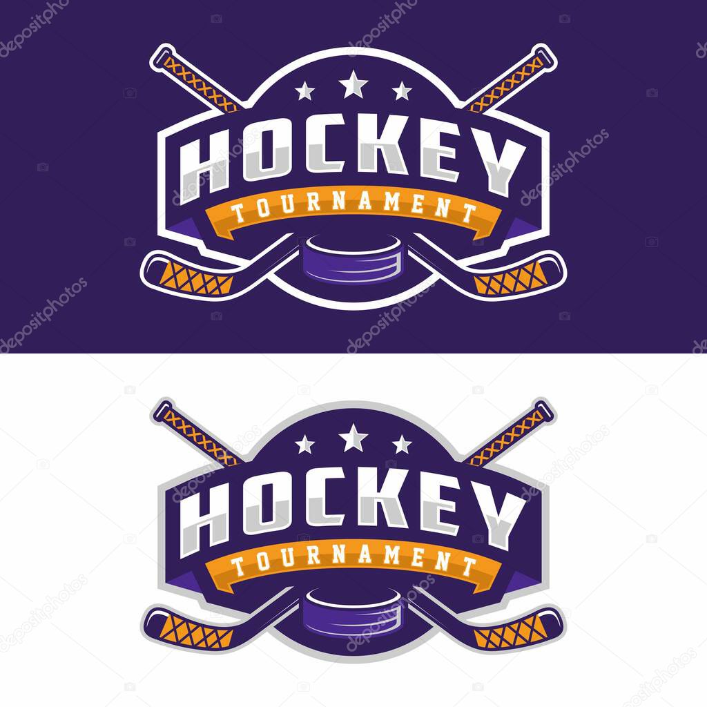 Hockey sport logo template. Modern vector illustration. Badge design