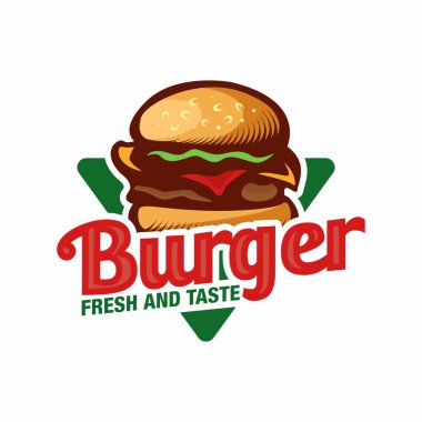 Taze ve lezzetli burger için özel logo tasarımı