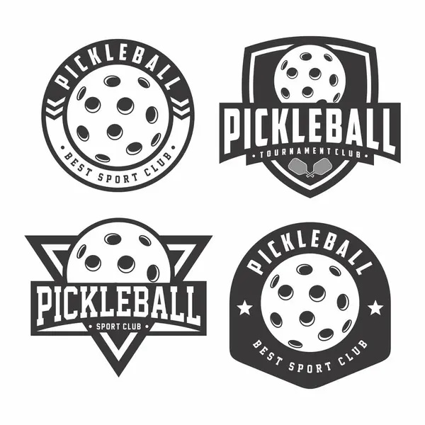 Pickleball logo koleksiyonu, amblem seti koleksiyonları. Pickleball logo rozet şablonu paketi