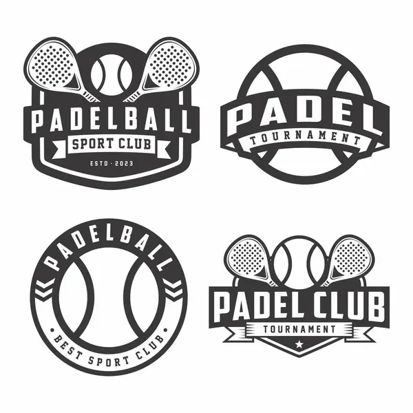 Padel logo koleksiyonu, amblem seti koleksiyonları. Padel logo rozet şablon paketi