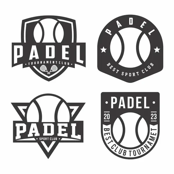 Padel logo koleksiyonu, amblem seti koleksiyonları. Padel logo rozet şablon paketi