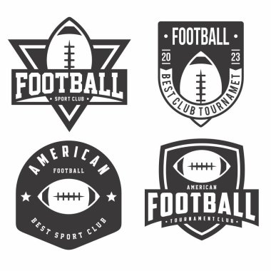 Amerikan futbol logosu koleksiyonu, amblem seti koleksiyonu. Amerikan futbolu logosu şablon paketi