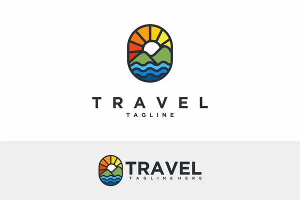 Seyahat logosu vektör tasarımı çizimi