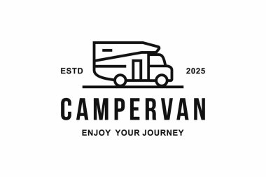 Vektör Campervan Araba Amblemi Tasarımı