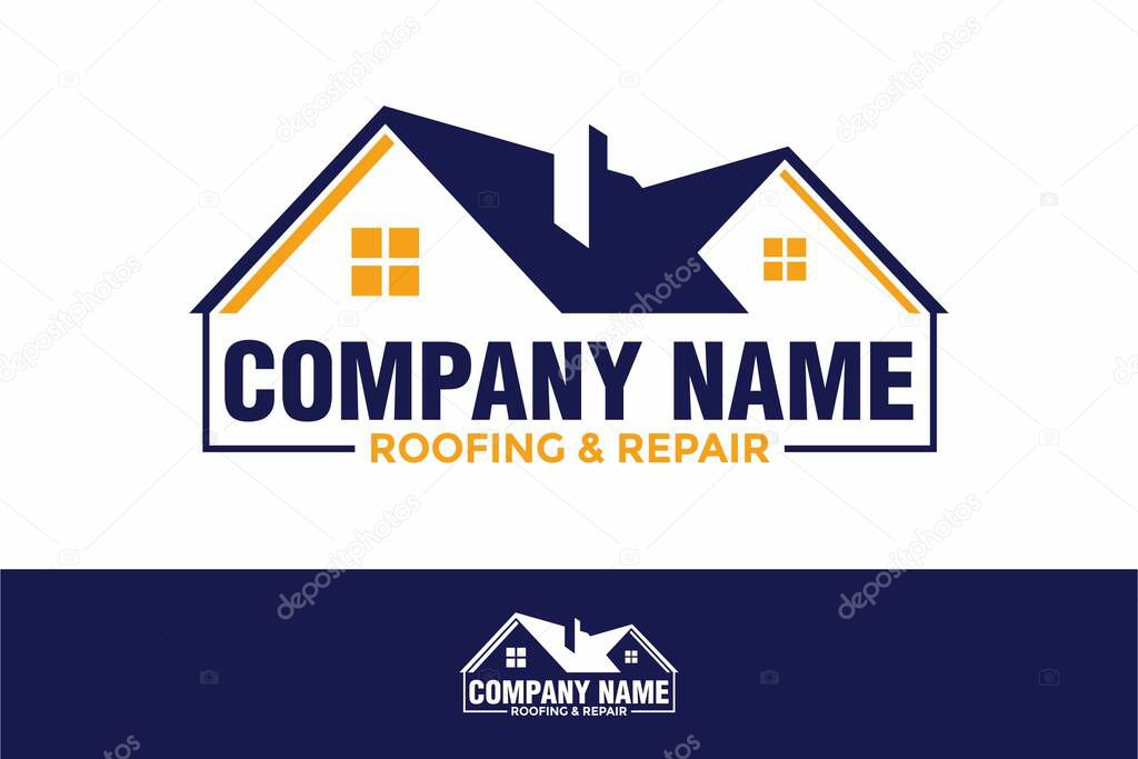 Construction Building Roofing Logo Icon Design