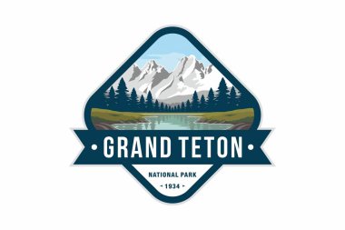 Grand Teton Ulusal Parkı logo rozet amblemi