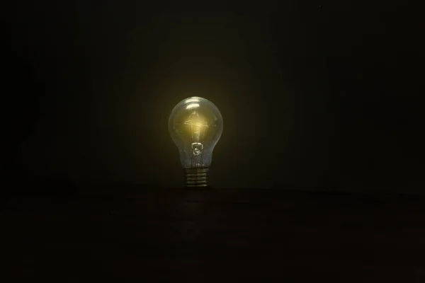 Světlo Lampa Dřevěném Pozadí — Stock fotografie