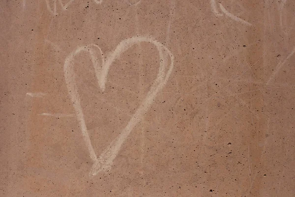 Coeur Forme Sur Fond Mur Ciment — Photo