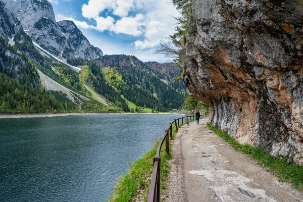 Utsikt Över Sjön Gosau Österrike Blå Himmel — Stockfoto