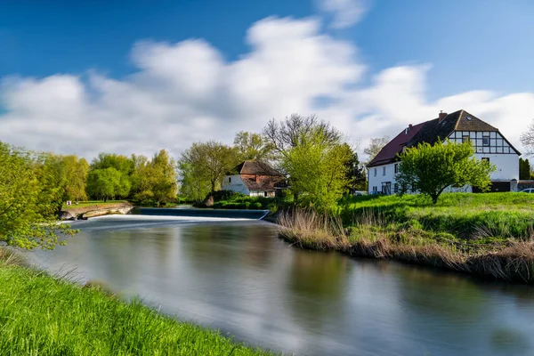 View Weir Unstrut River Germany — Stock Photo, Image